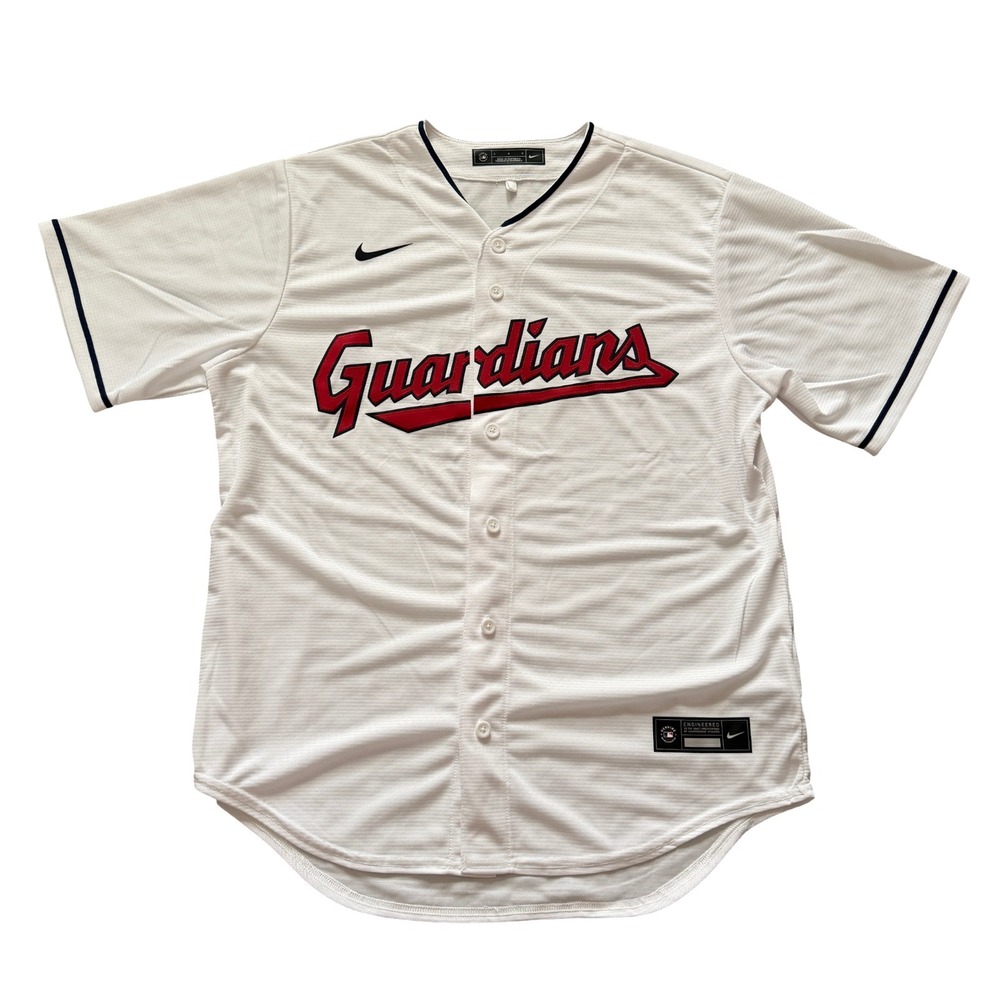 Nike MLB Cleveland Guardians Jersey Men's Large White Stitched Logo New NWOT
